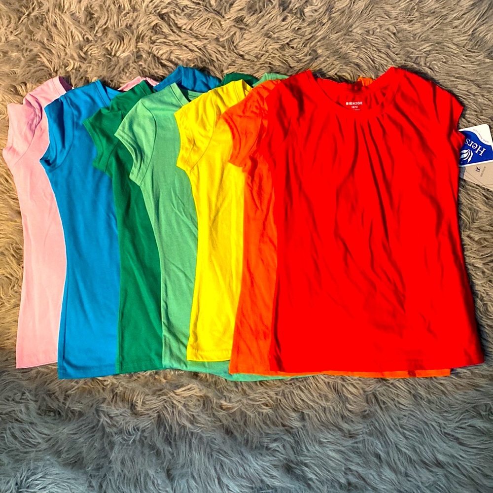 NWOT lot of 7 girls tops size 10/12